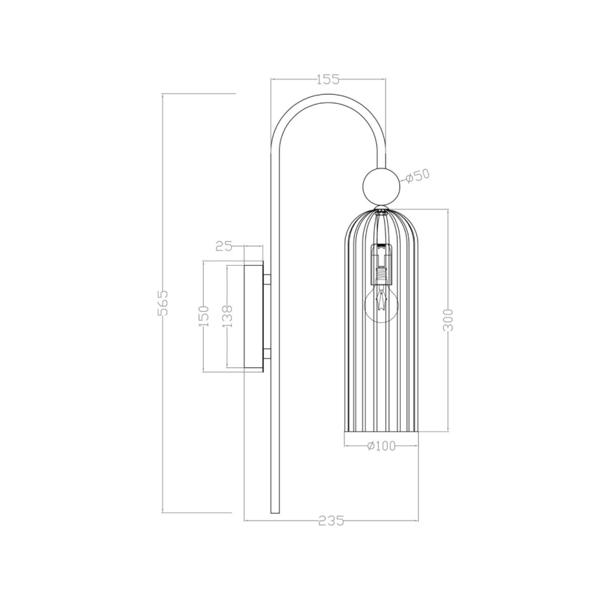 Аплик PIEGA 1xE14/40W/230V месинг/бяла