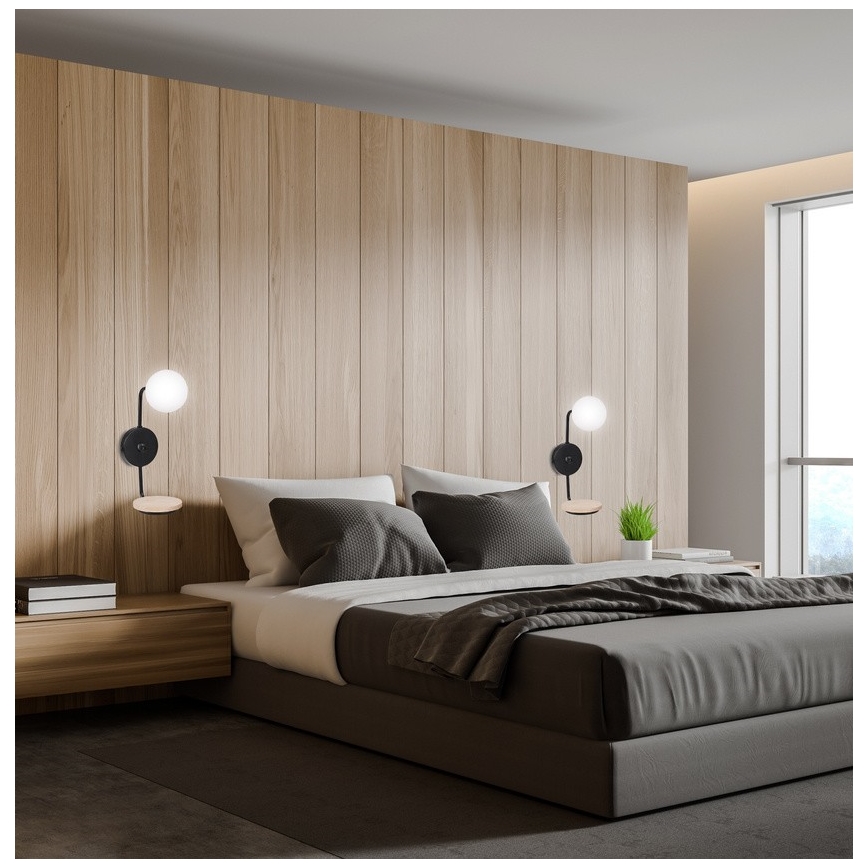 Аплик PONIO 1xG9/25W/230V черен/бук