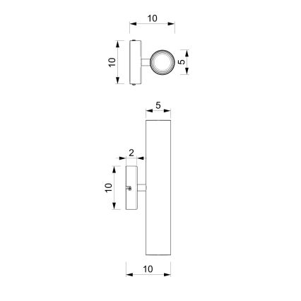 Аплик RAITO 2xGU10/8W/230V бял