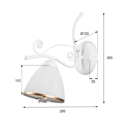 Аплик RETRO II 1xE27/60W/230V бял