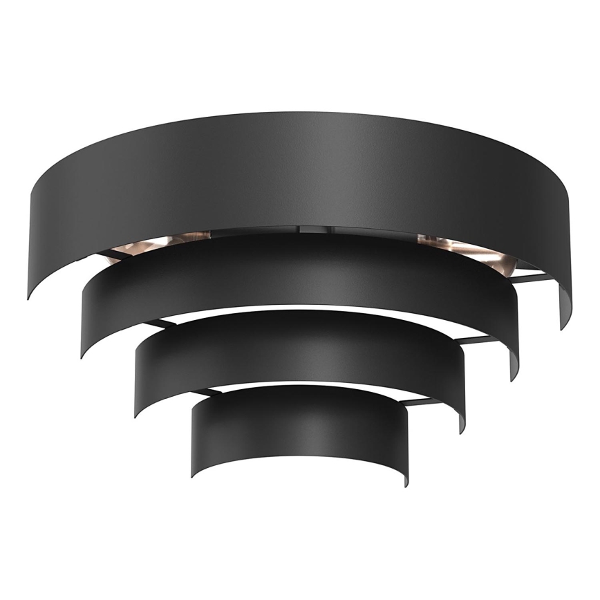 Аплик RINGS 2xE27/15W/230V черен