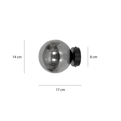 Аплик ROSSI 1xE14/10W/230V черен/сив