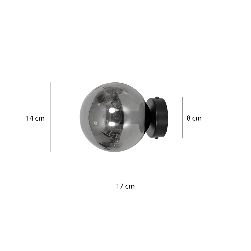 Аплик ROSSI 1xE14/10W/230V черен/сив