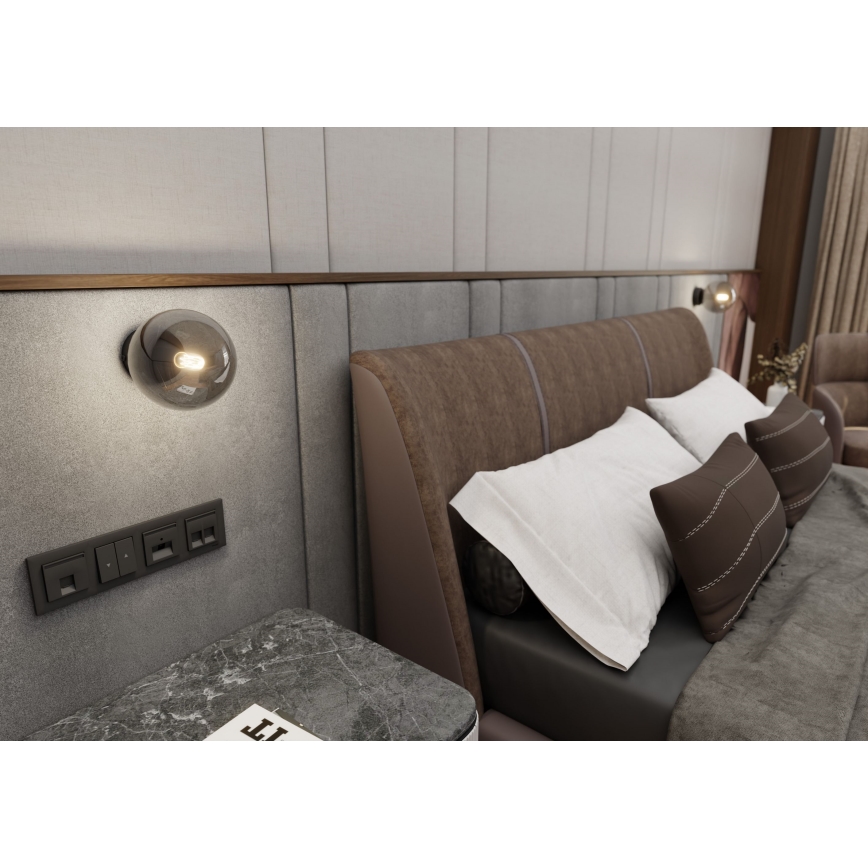 Аплик ROSSI 1xE14/10W/230V черен/сив