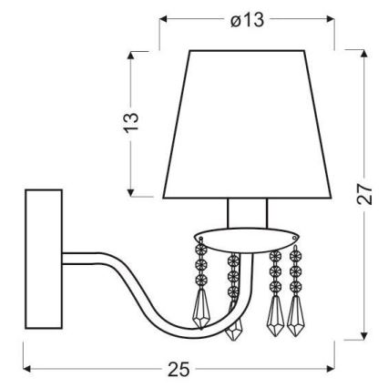 Аплик RUTI 1xE14/40W/230V