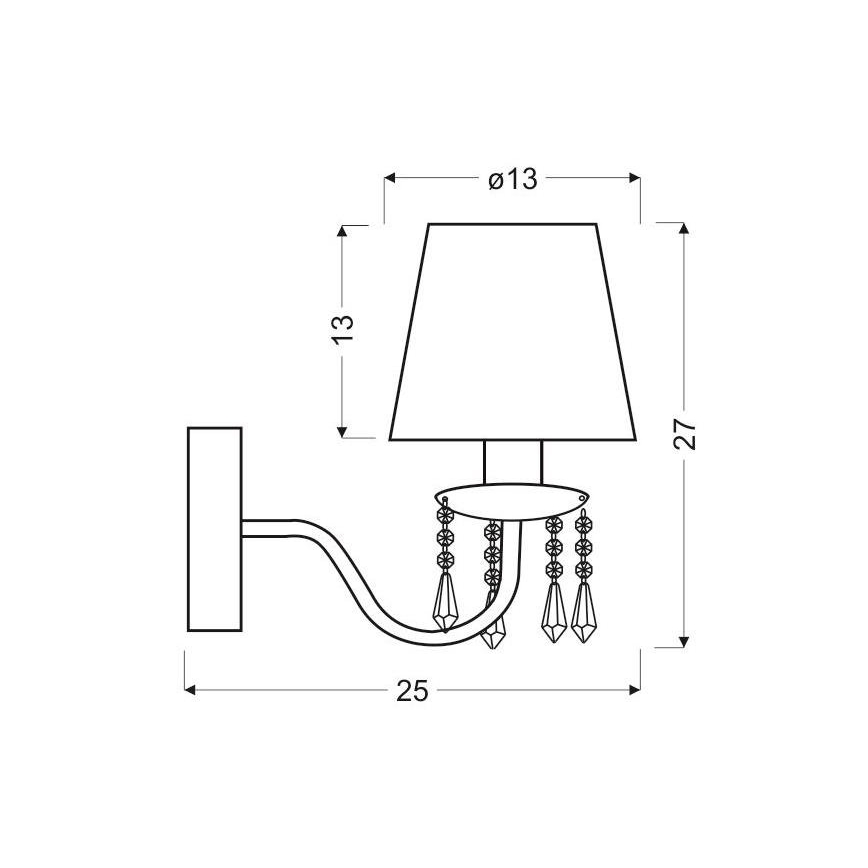 Аплик RUTI 1xE14/40W/230V