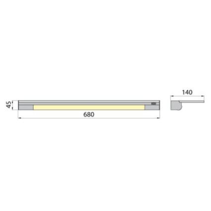 Аплик с рафт APERA T5 G5/13W/230V 68 см