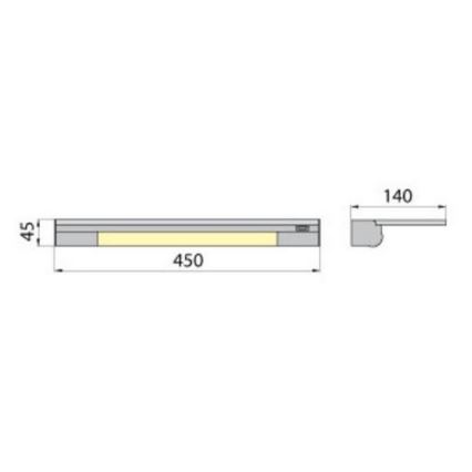 Аплик с рафт APERA T5 G5/8W/230V 45 cм