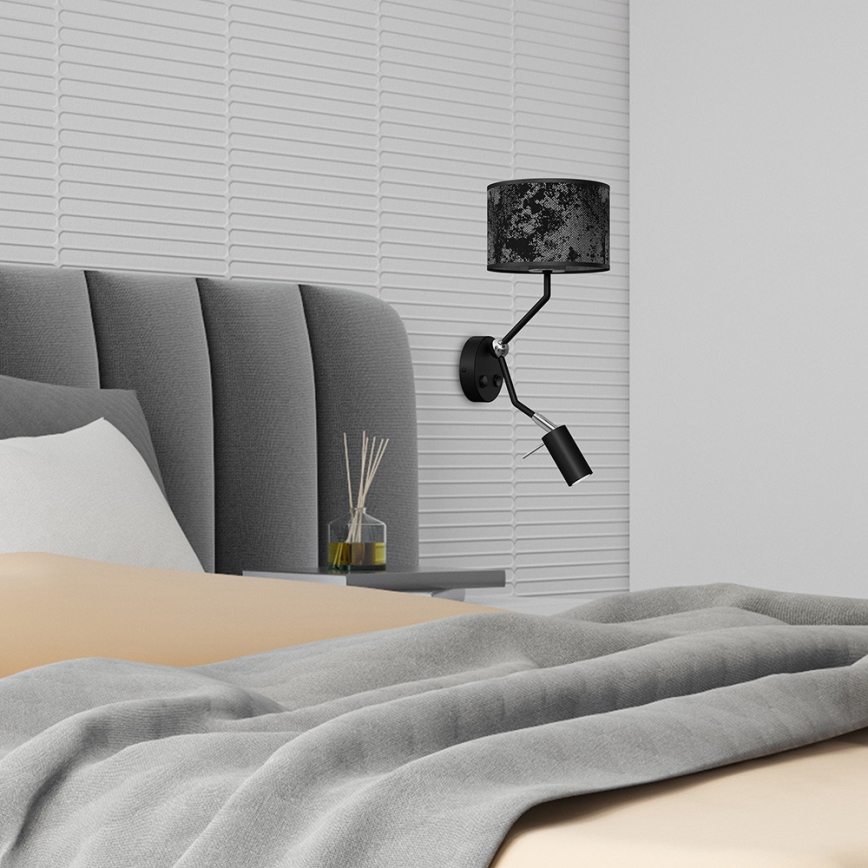 Аплик SATINO 1xE27/40W/230V + 1xGU10/MR11/7W черен/сив