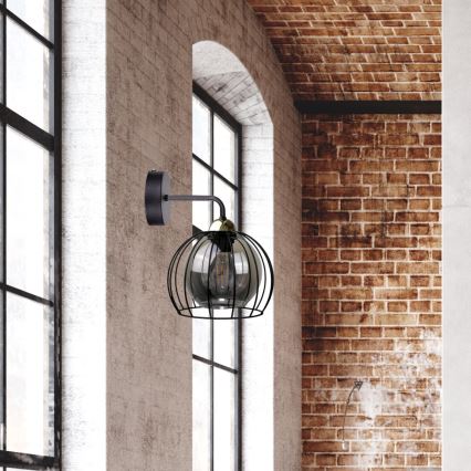 Аплик SOLO BLACK 1xE27/60W/230V черен/златист