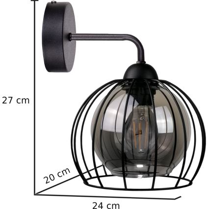 Аплик SOLO BLACK 1xE27/60W/230V