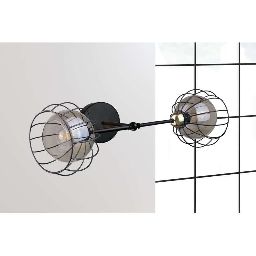 Аплик SOLO BLACK 2xE27/60W/230V черен/златист