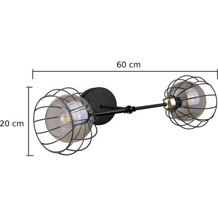 Аплик SOLO BLACK 2xE27/60W/230V черен/златист