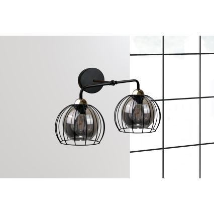 Аплик SOLO BLACK 2xE27/60W/230V черен/златист