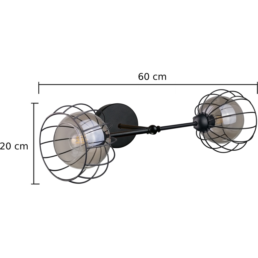 Аплик SOLO BLACK 2xE27/60W/230V