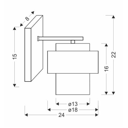 Аплик SPIEGA 1xE27/60W/230V златист/черен