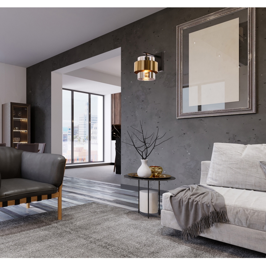 Аплик SPIEGA 1xE27/60W/230V златист/черен