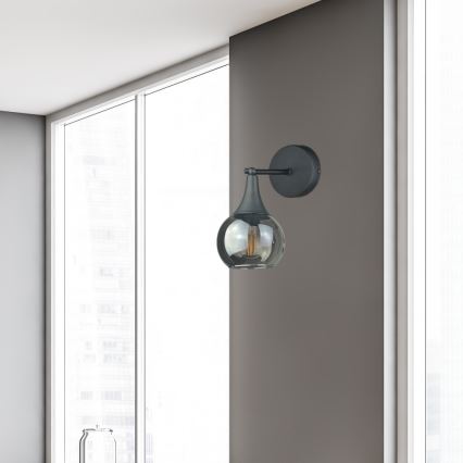 Аплик STAR 1xE27/60W/230V черен/опушен черен