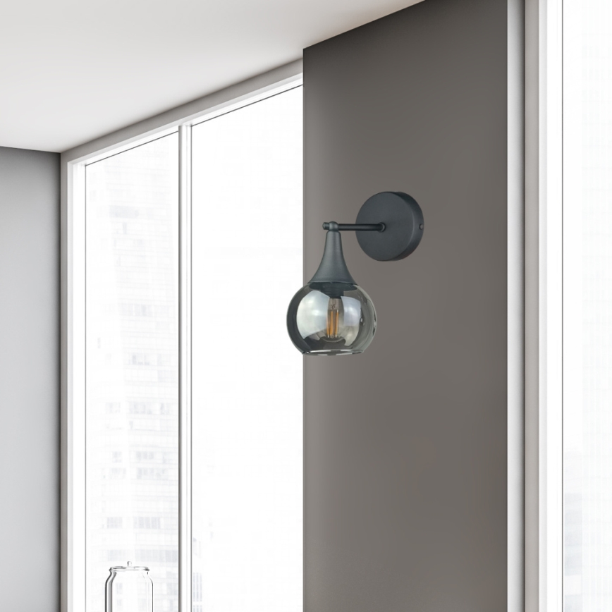 Аплик STAR 1xE27/60W/230V черен/опушен черен