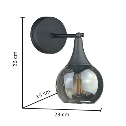 Аплик STAR 1xE27/60W/230V черен/опушен черен