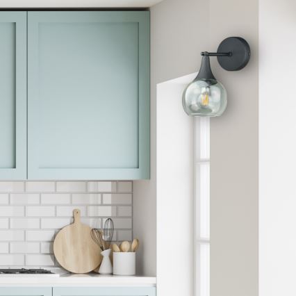 Аплик STAR 1xE27/60W/230V черен/прозрачен