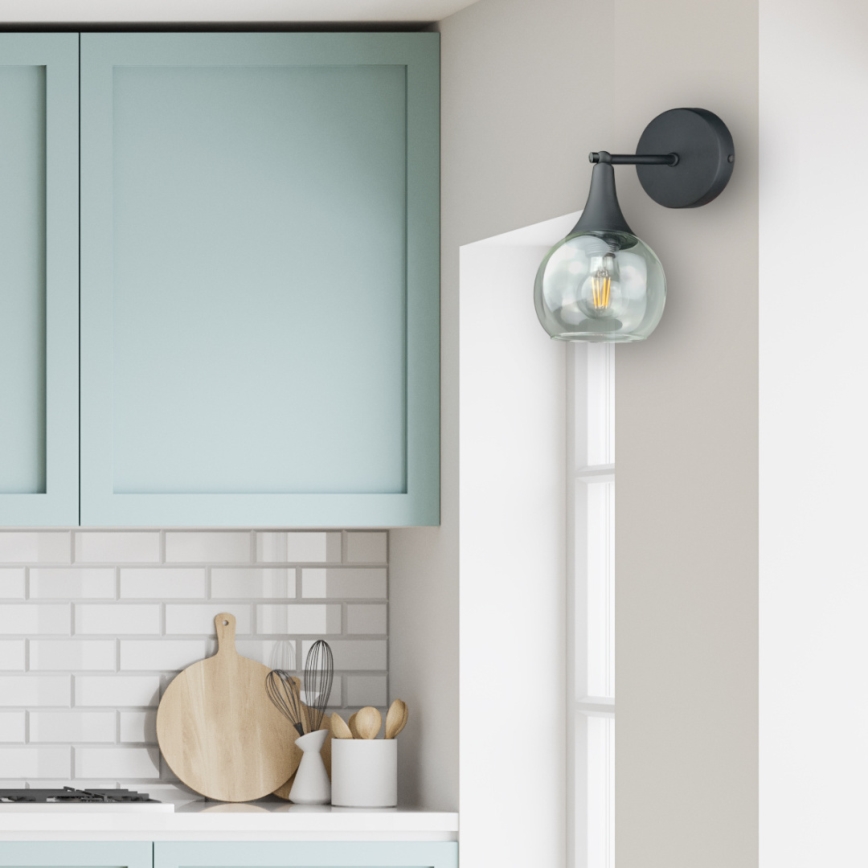 Аплик STAR 1xE27/60W/230V черен/прозрачен