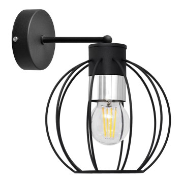 Аплик STARLIGHT 1xE27/15W/230V черен/сребрист