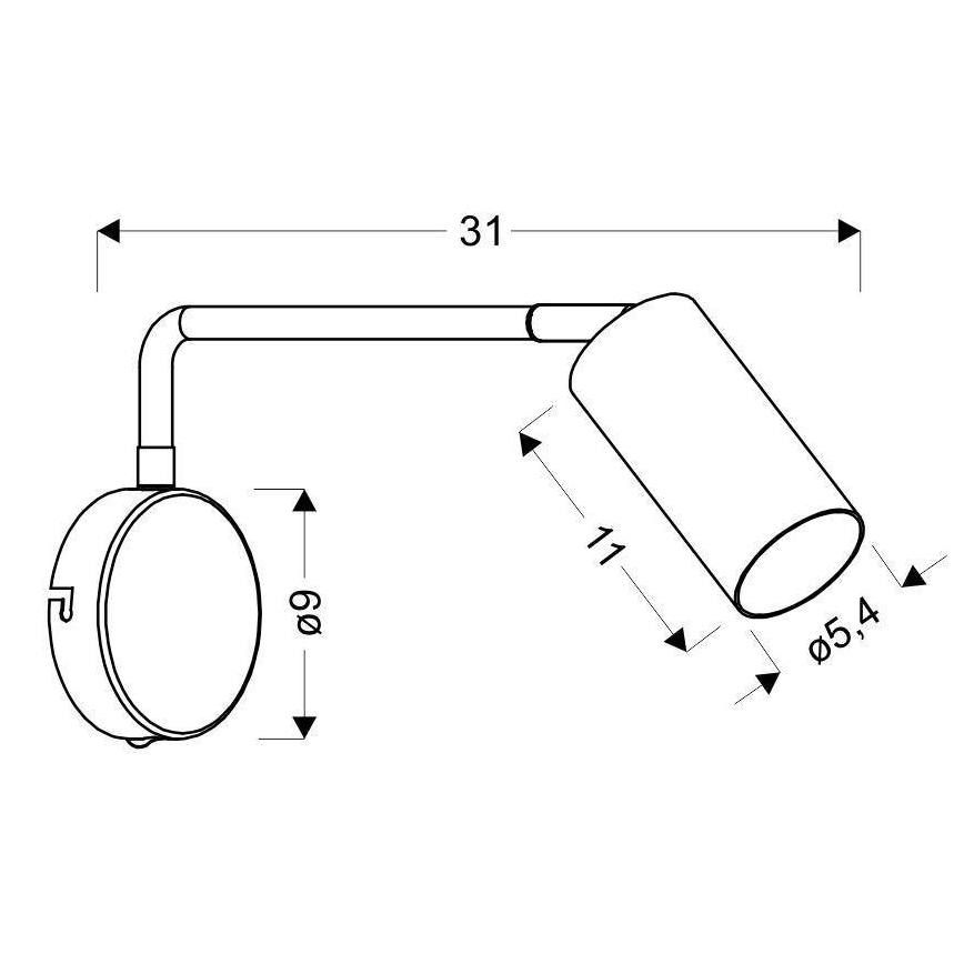 Аплик TINA 1xGU10/15W/230V черен