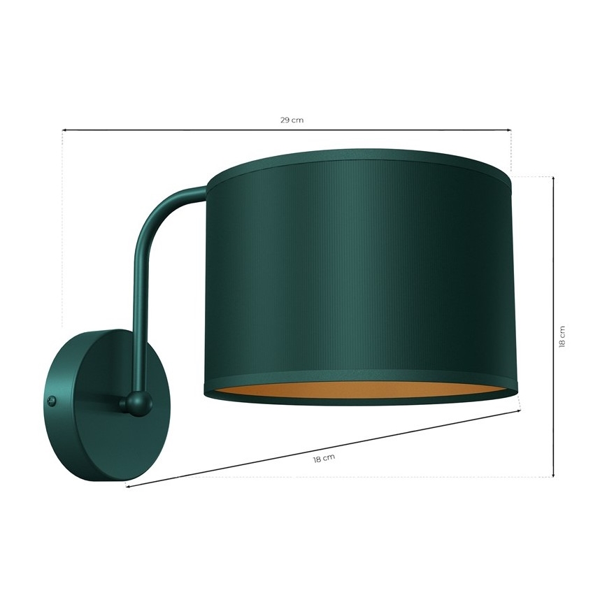 Аплик VERDE 1xE27/60W/230V зелен