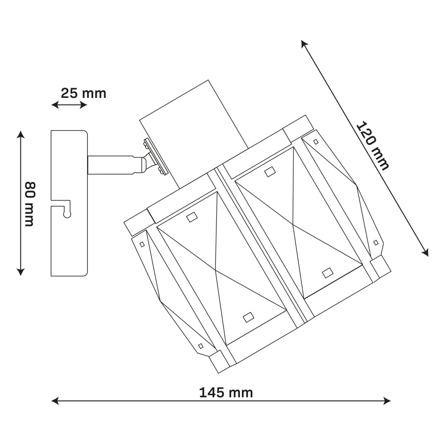 Аплик ZAHARA 1xE27/10W/230V, черен