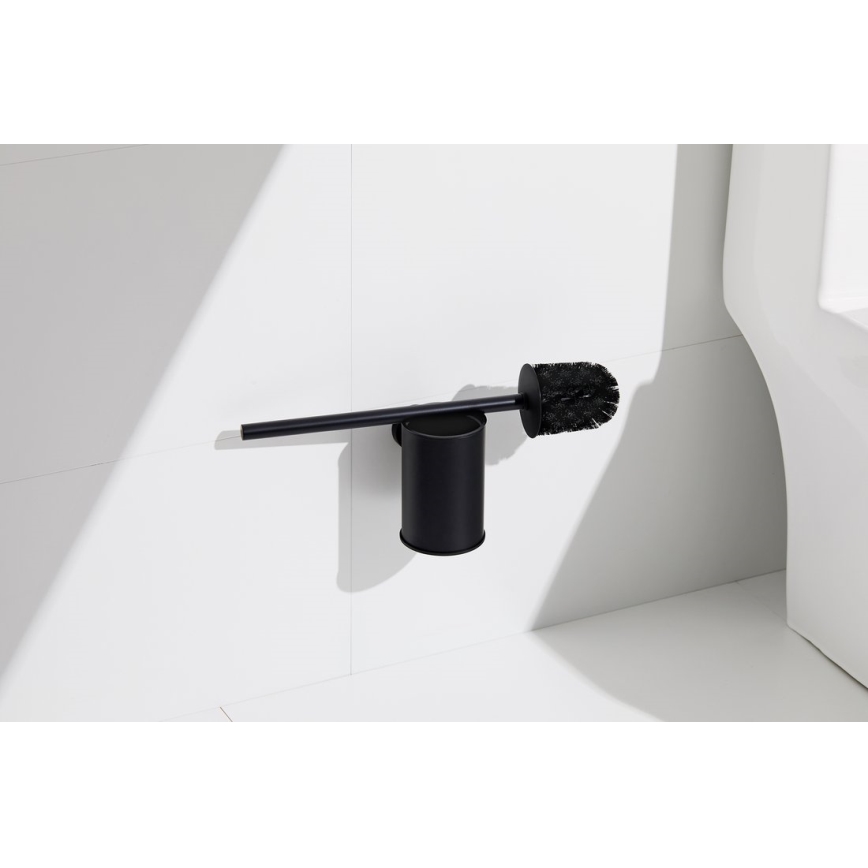 Aqualine - Четка за тоалетна със стенен монтаж SAMBA черен