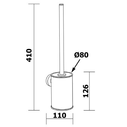 Aqualine - Четка за тоалетна със стенен монтаж SAMBA черен