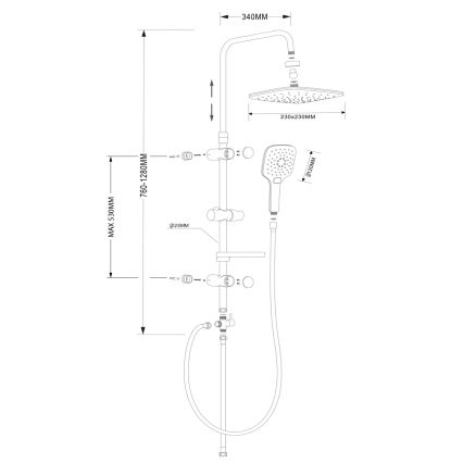 Aqualine - Душ комплект KERA лъскав хром