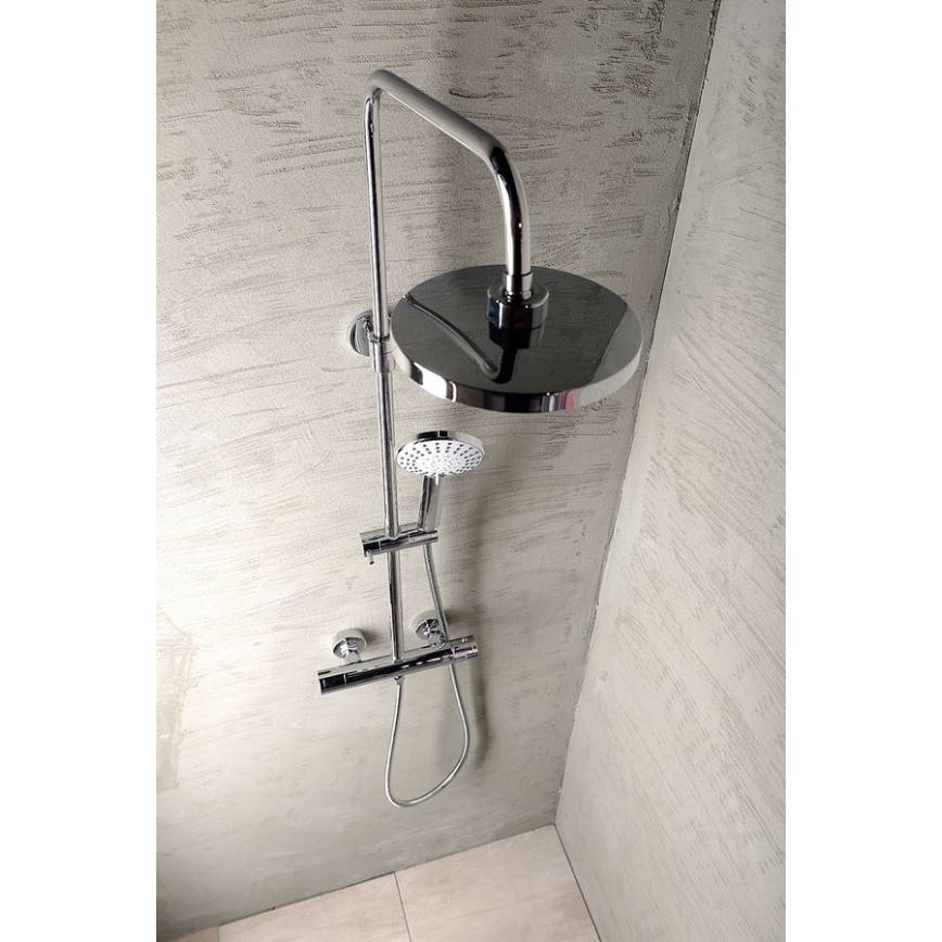 Aqualine - Душ комплект с термостатичен смесител LIGA лъскав хром