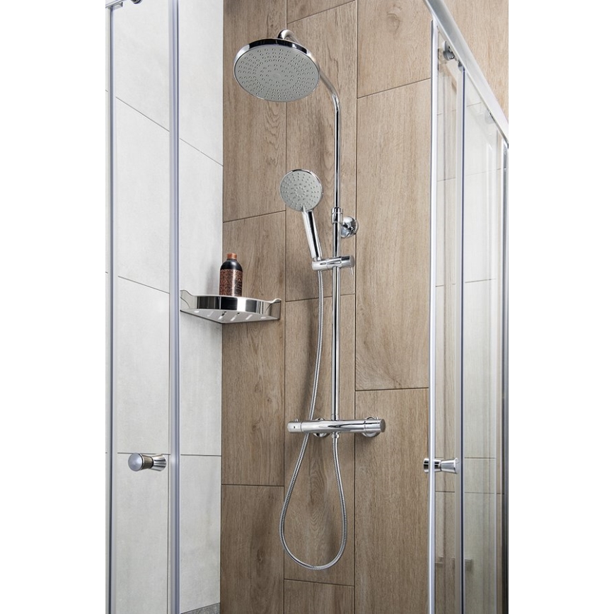 Aqualine - Душ комплект с термостатичен смесител LIGA лъскав хром