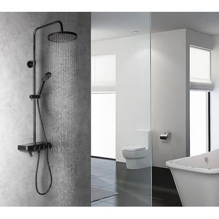 Aqualine - Душ комплект с кранче и допълнителен мини кран FARRAO матов черен