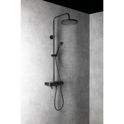 Aqualine - Душ комплект с кранче и допълнителен мини кран FARRAO матов черен