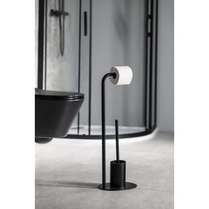 Aqualine - Държач за тоалетна хартия и четка за тоалетна SAMBA черен