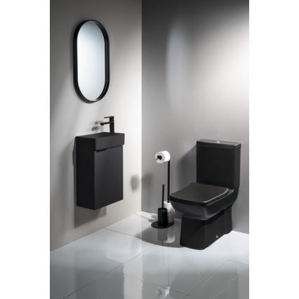 Aqualine - Държач за тоалетна хартия и четка за тоалетна SAMBA черен