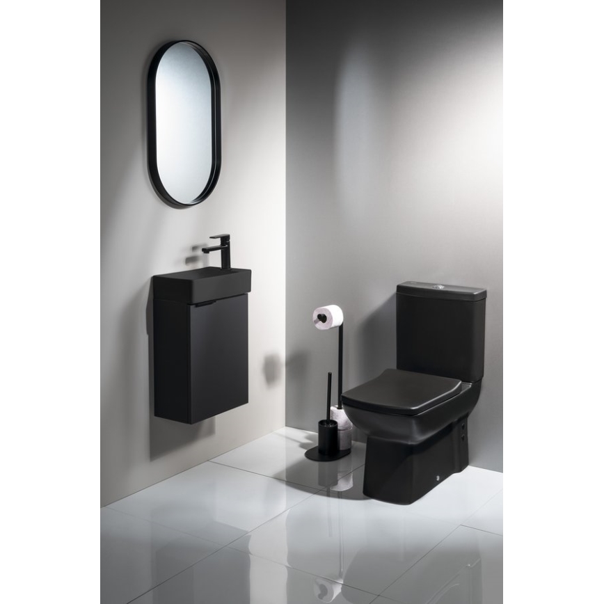 Aqualine - Държач за тоалетна хартия и четка за тоалетна SAMBA черен