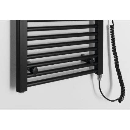Aqualine - Електрическо оборудване за баня радиатор DIRECT-E 400W/230V 132 см матов черен прав
