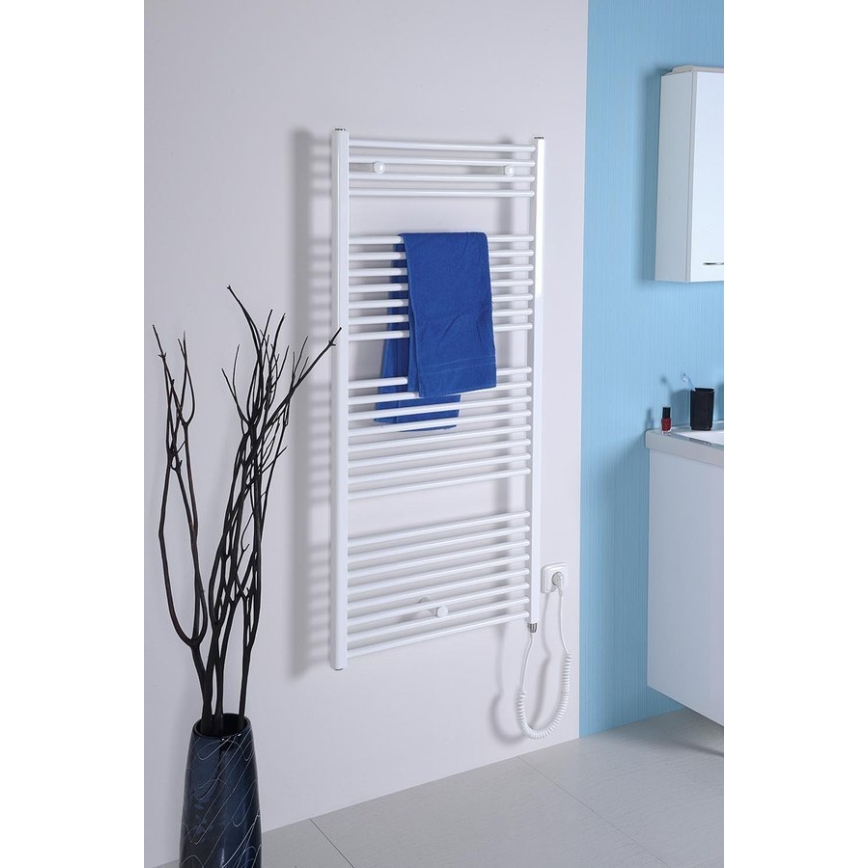 Aqualine - Електрическо оборудване за баня радиатор DIRECT-E 600W/230V 132 см бял прав