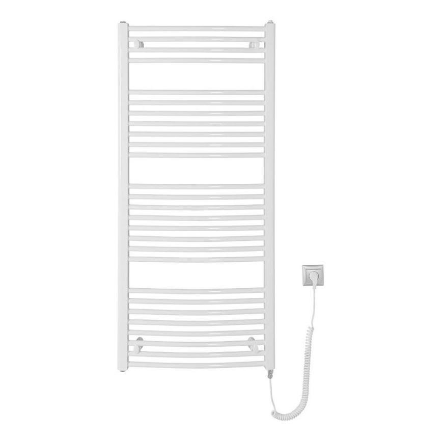 Aqualine - Електрическо оборудване за баня радиатор ORBIT-E 600W/230V 132 см бял кръгла