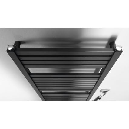 Aqualine - Електрическо оборудване за баня радиатор TONDI-E 300W/230V 97 см матов черен прав