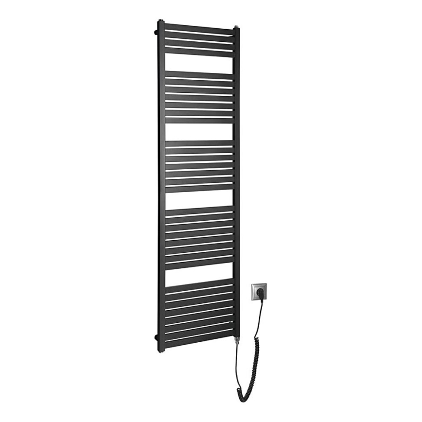 Aqualine - Електрическо оборудване за баня радиатор TONDI-E 600W/230V 169 см матов черен прав