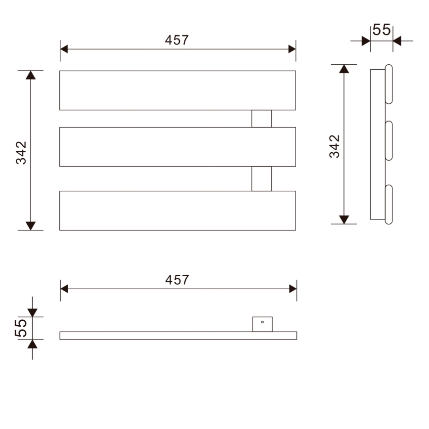 Aqualine - Електрическа сушилня за кърпи ELVIS 50W/230V 34,2 см бял дeсен