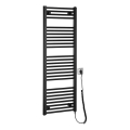Aqualine - Електрически радиатор за баня DIRECT-E 400W 132x45 см матово черно