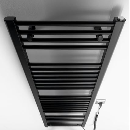 Aqualine - Електрически радиатор за баня DIRECT-E 400W 132x45 см матово черно