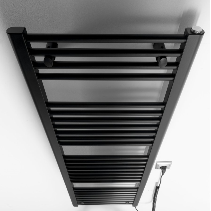 Aqualine - Електрически радиатор за баня DIRECT-E 400W 132x45 см матово черно