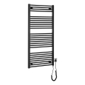 Aqualine - Електрически радиатор за баня DIRECT-E 600W 132x60 cm матово черно